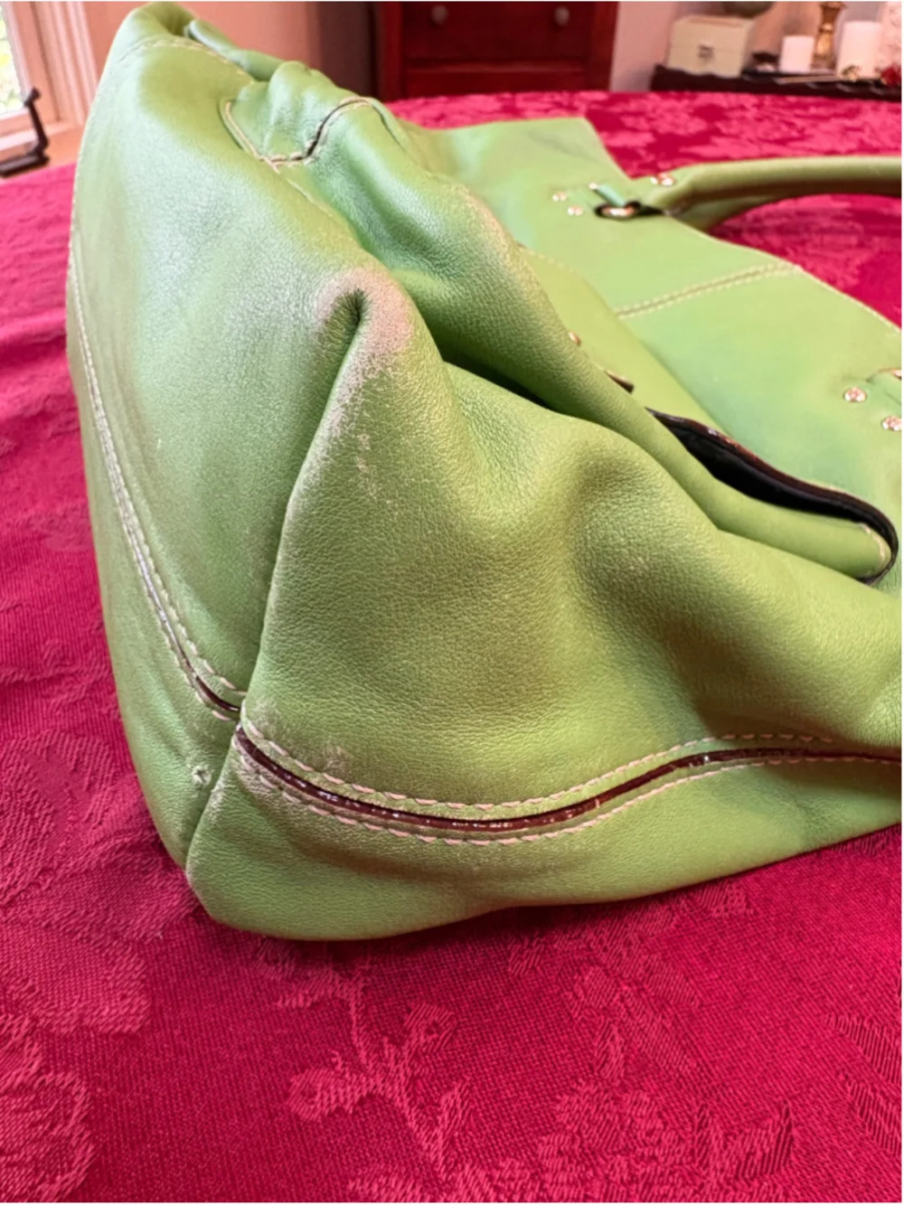Kate Spade Green Leather Tote Bag